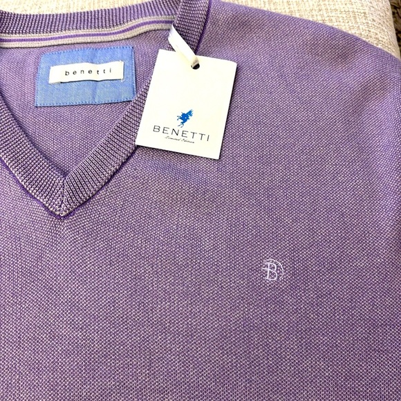 Benetti Cotton V-Neck Sweater Size XL NWT - Picture 10 of 14